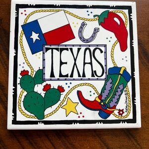 Texas Themed Decorative Tile, vintage Kathryn’s Designs
